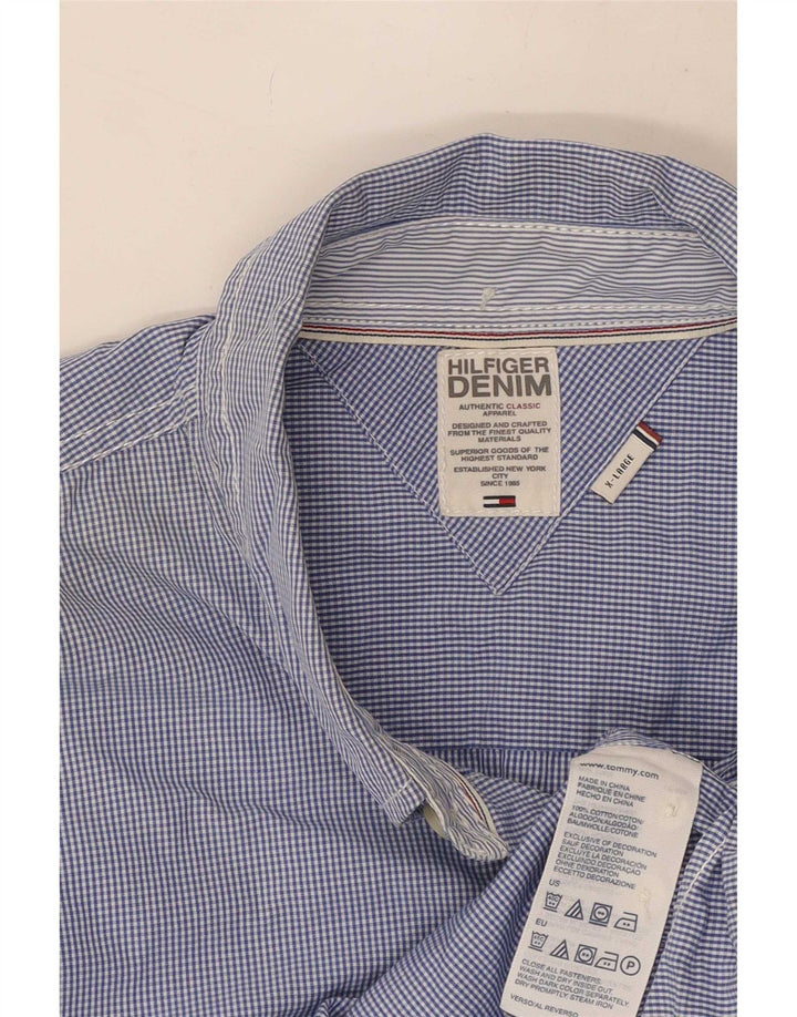 Tommy Hilfiger Herreskjorte XL Blå Gingham Bomuld
