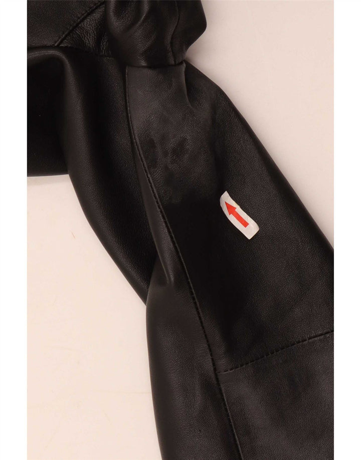 Cofi Dame 2-knaps Læder Blazer Jacket UK 12 Medium Sort