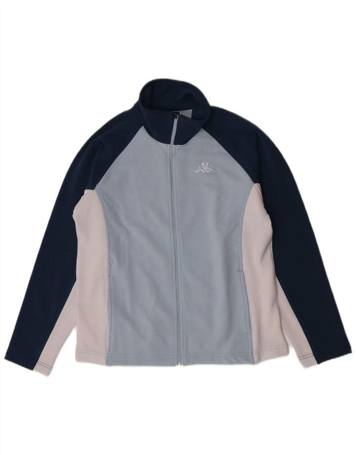 Kappa træningsdragt topjakke til kvinder UK 16 Stor blå farveblok polyester