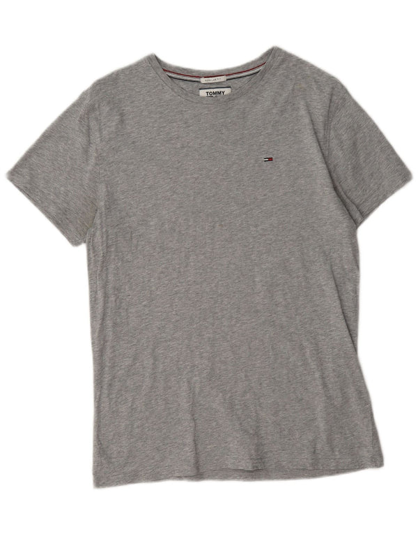 Tommy Hilfiger Herre Regular Fit T-shirt Top Lille Grå Flecked Bomuld