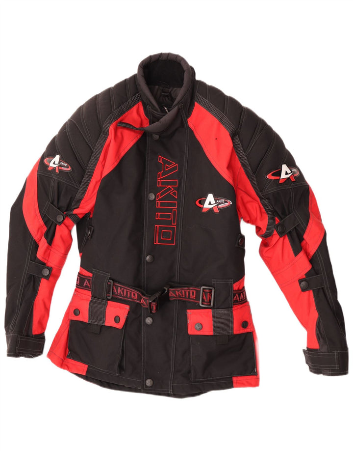 Akito Herre Motorstyle Graphic Racer Jacket UK 36 Small Black Colourblock