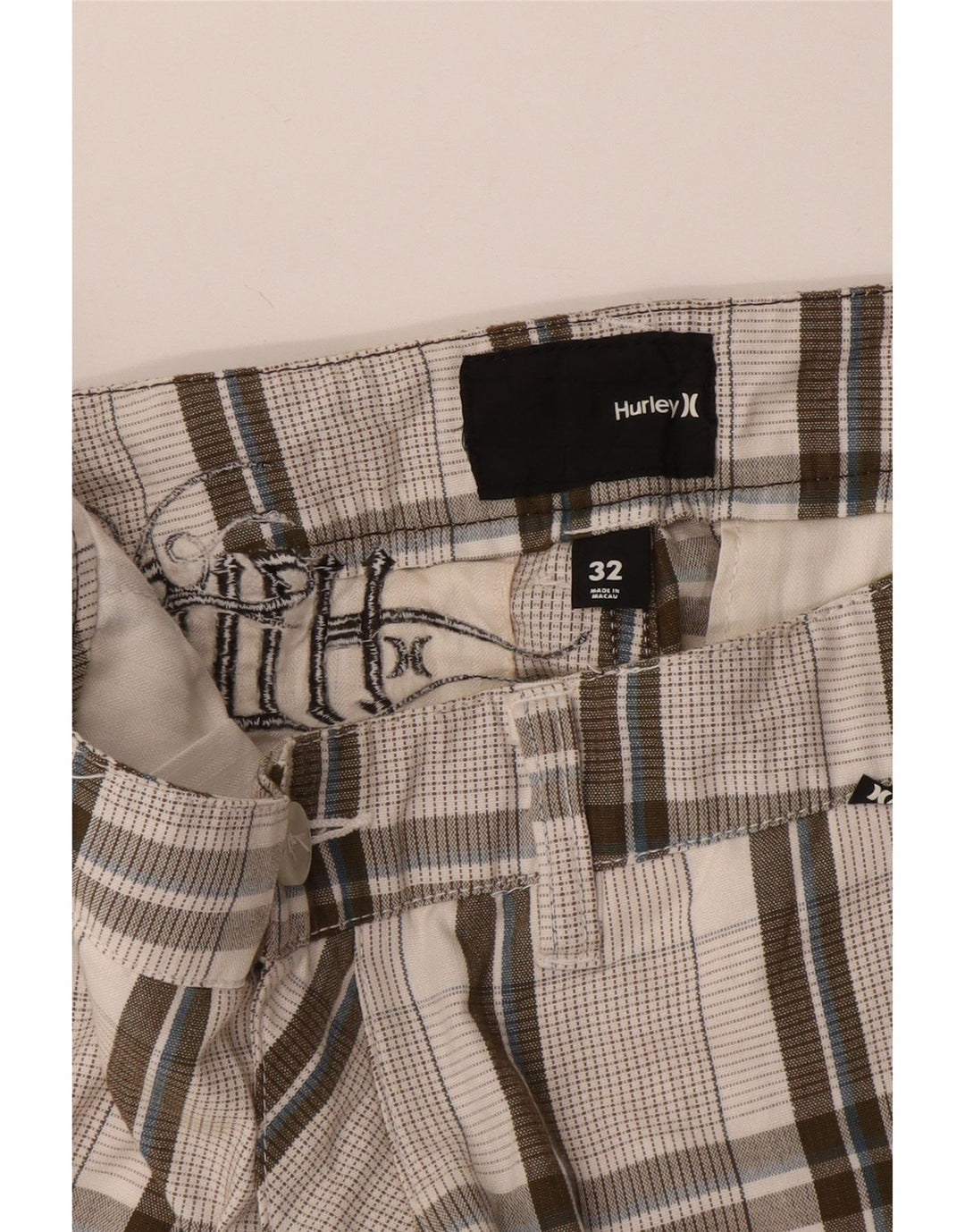 Hurley Herre Chino Shorts W32 Medium Grey Check