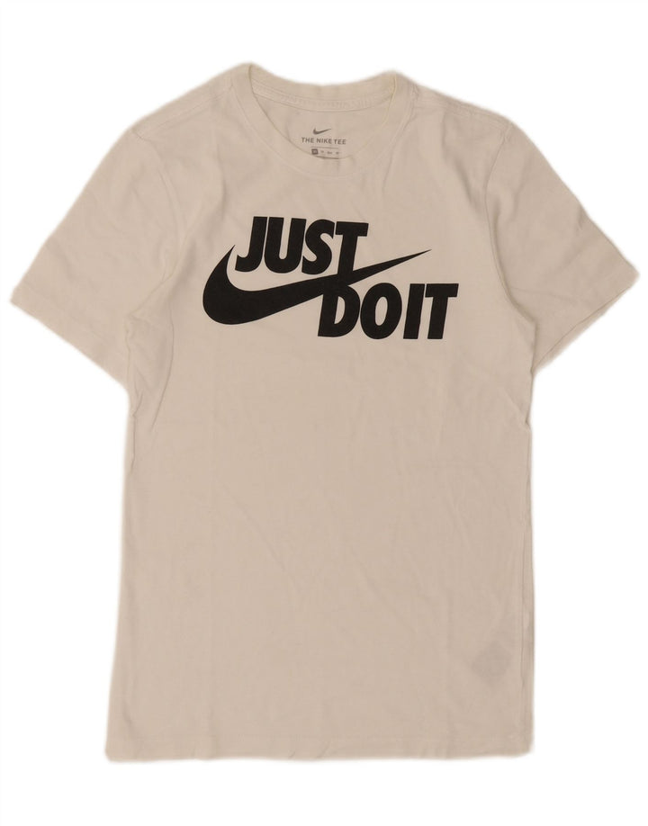 Nike grafisk T-shirt top XS til mænd, hvid bomuld