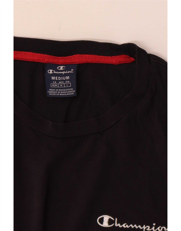 Champion Herre Grafisk T-Shirt Top Medium Sort