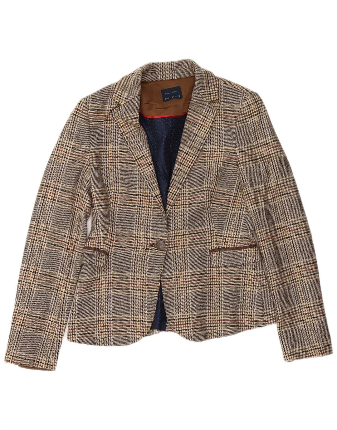 Zara Dame 1 Knap Blazer Jacket UK 14 Medium Grey Ternet Acetate