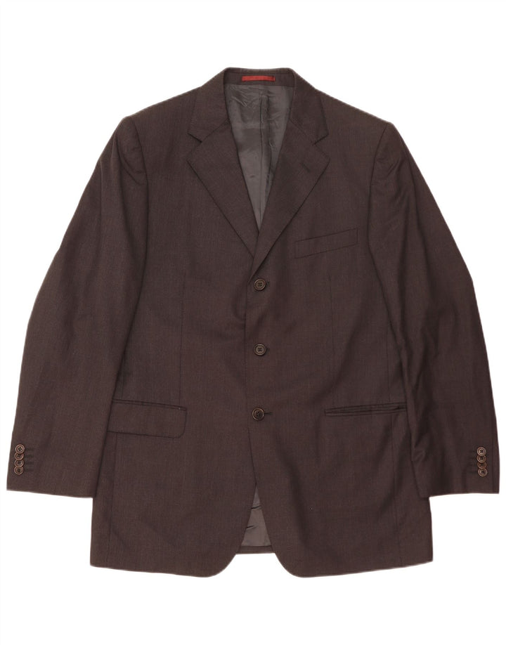 Massimo Dutti Herre 3-knaps blazerjakke EU 52 Stor sort uld