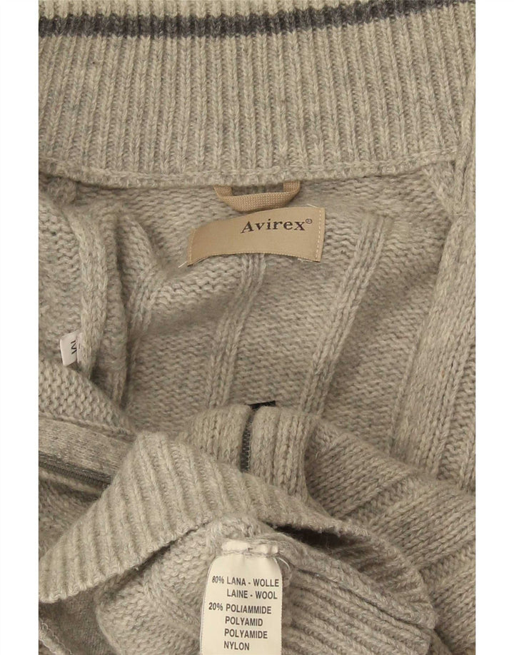 Avirex herre cardigan sweater mellemgrå uld