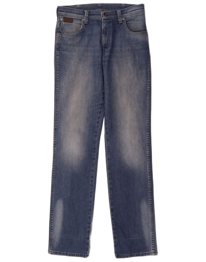 WRANGLER Dame Texas Stretch Straight Jeans W31 L34 Blå Bomuld