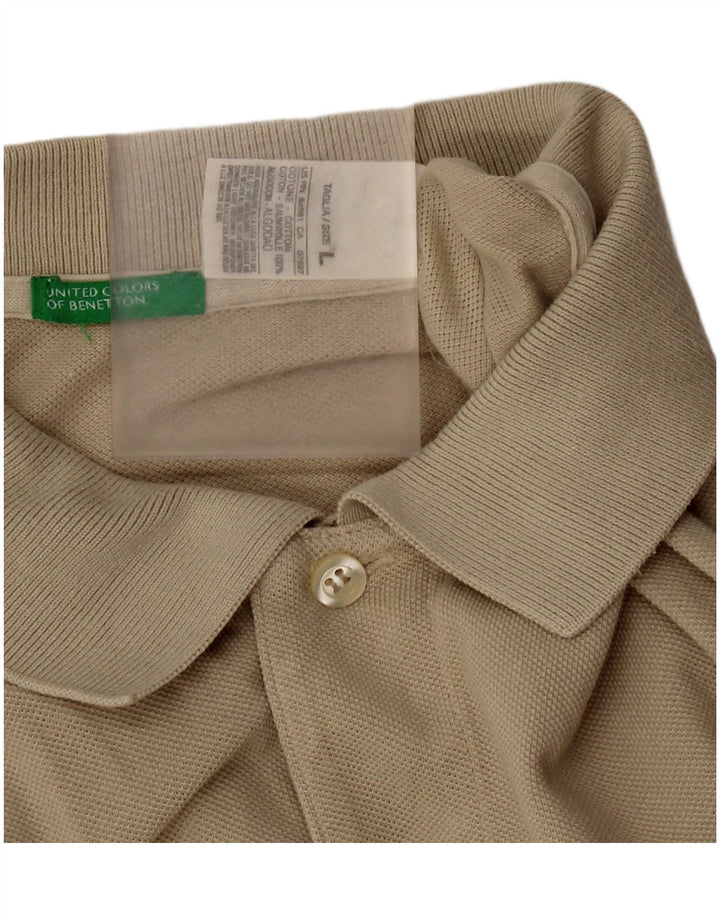 Benetton Herre poloshirt Stor Khaki Bomuld