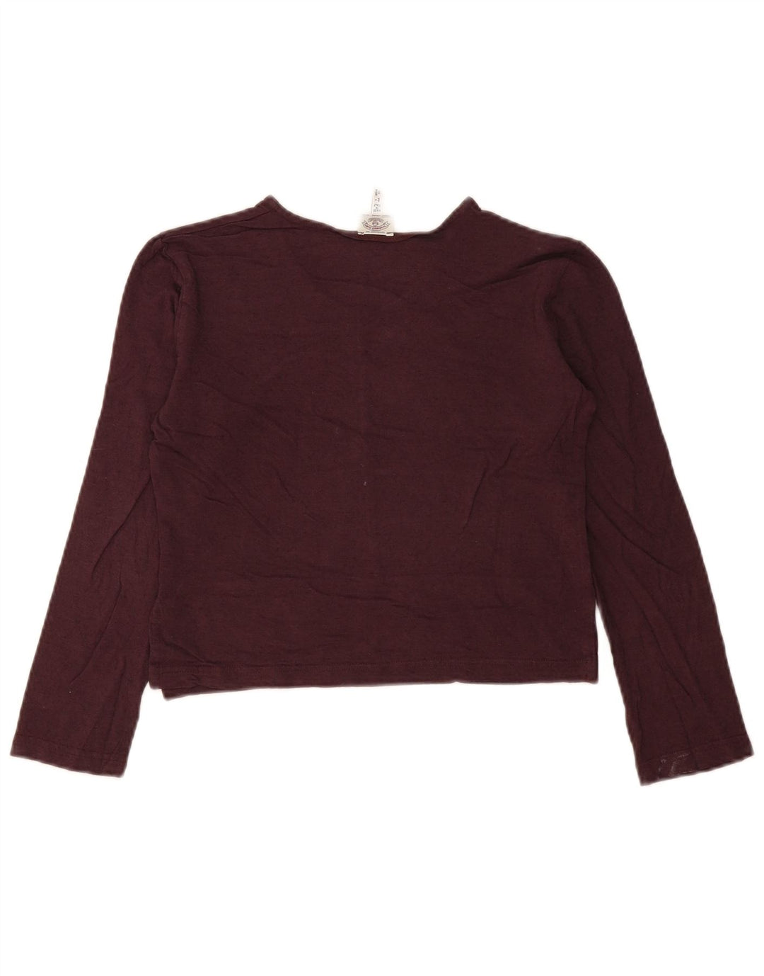 Armani Jeans Dame Crop Top Langærmet IT 44 Medium Burgundy Viscose