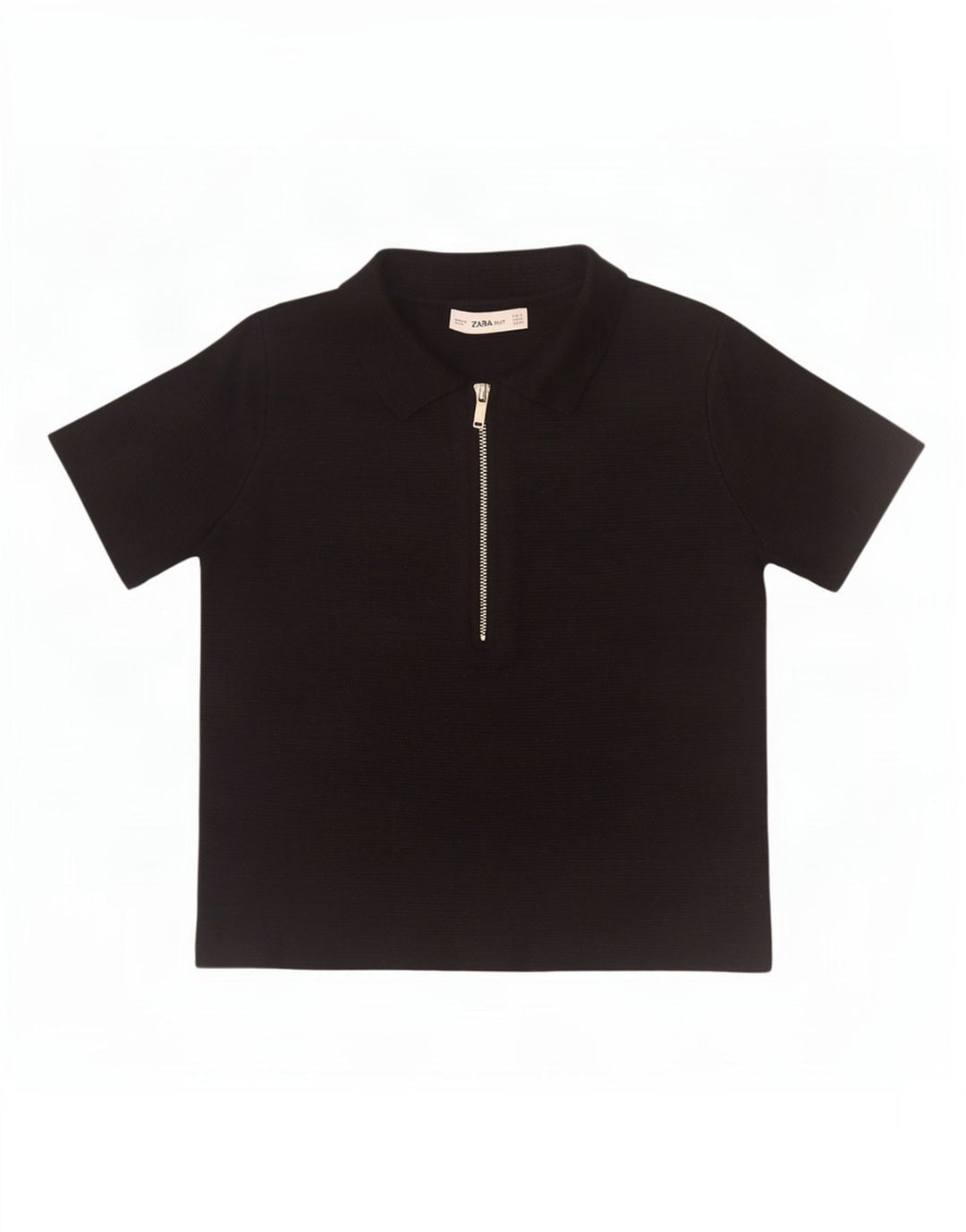 Zara Dame Polo Shirt UK 10 Small Black