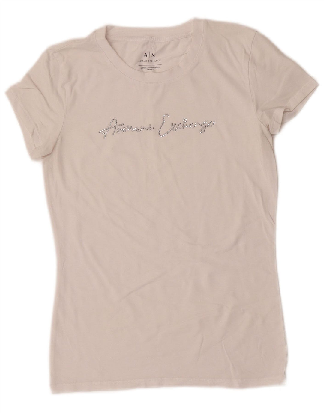 Armani Exchange Womens Grafisk T-Shirt Top UK 10 Small White