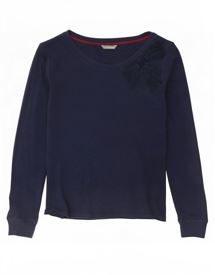 Marks & Spencer Dame Top Langærmet UK 14 Medium Navy Blue Floral