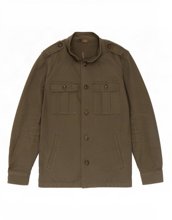 Zara Herre Military Jacket UK 38 Medium Khaki Cotton