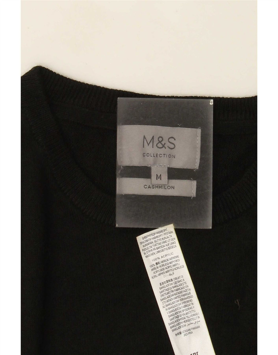 Marks & Spencer Herre sweater med rund hals, medium sort akryl