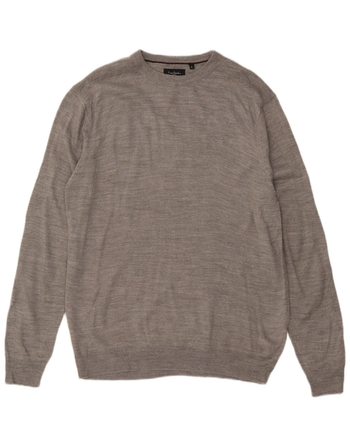 Pierre Cardin Herre Crew Neck Jumper Sweater Stor Grå Akryl