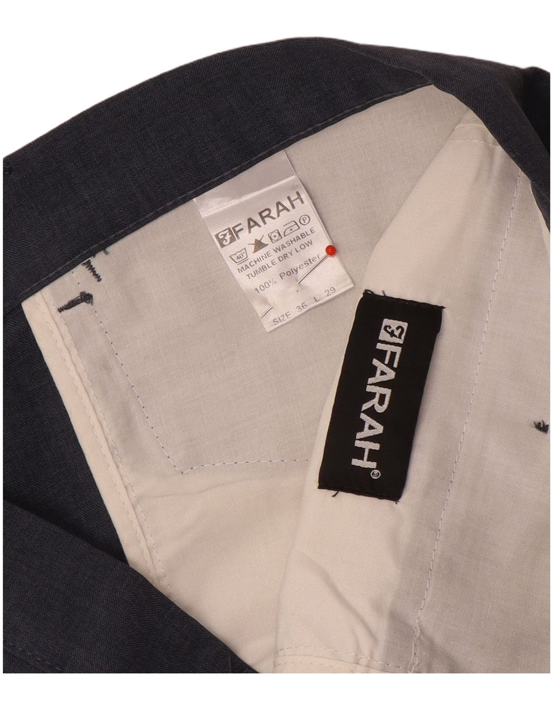 Farah Straight Casual Bukser til mænd W36 L29 Blå Polyester