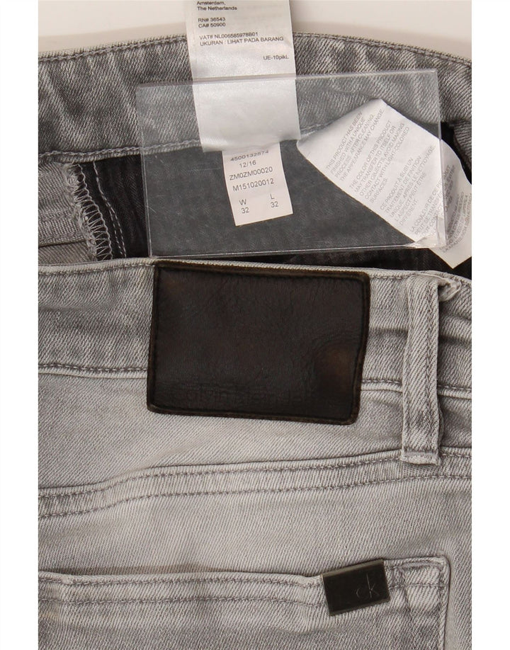 Calvin Klein Herre Slim Jeans W32 L32 Grå Bomuld