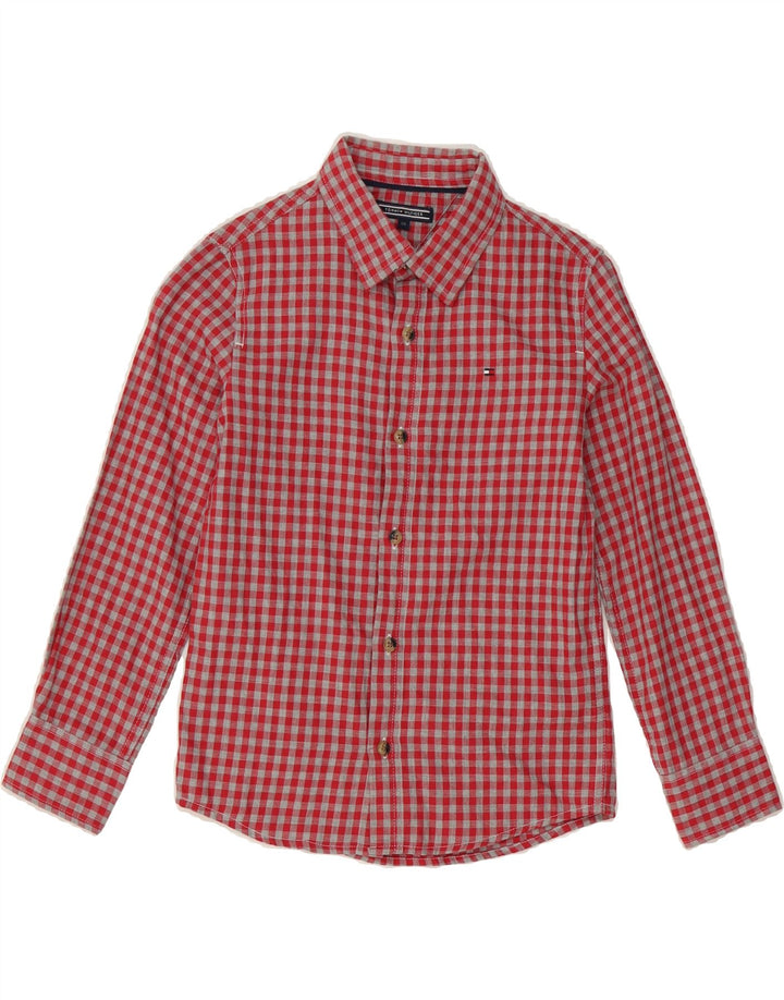 TOMMY HILFIGER Boys Flannel Shirt 6-7 Years Red Gingham Cotton Vintage Tommy Hilfiger and Second-Hand Tommy Hilfiger from Messina Hembry 