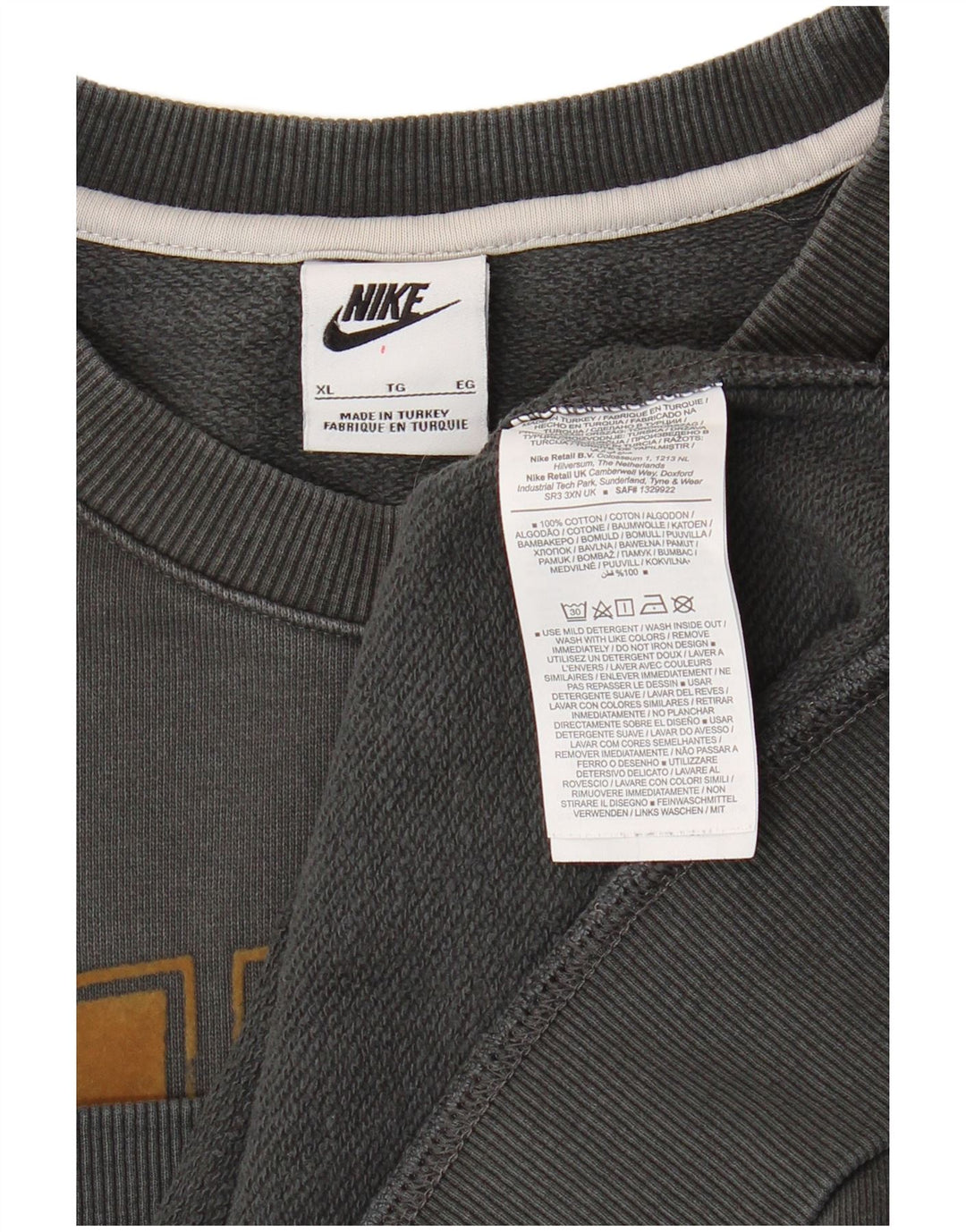 Nike grafisk sweatshirt til mænd XL Grå bomuld
