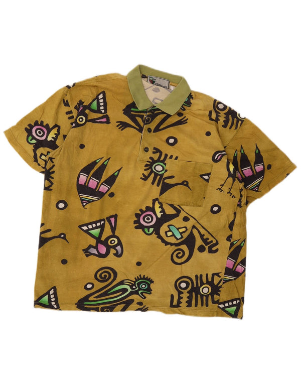 gio ferrari Poloshirt til mænd Medium Gul Geometrisk