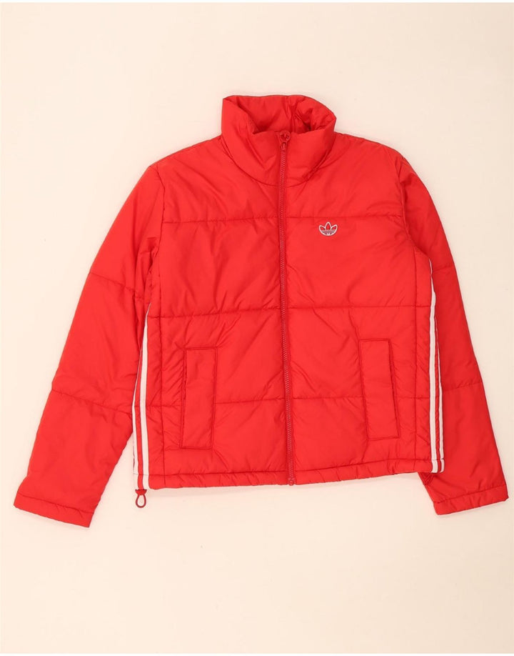 Adidas Dame Oversized Polstret Jakke UK 10 Lille Rød Polyester