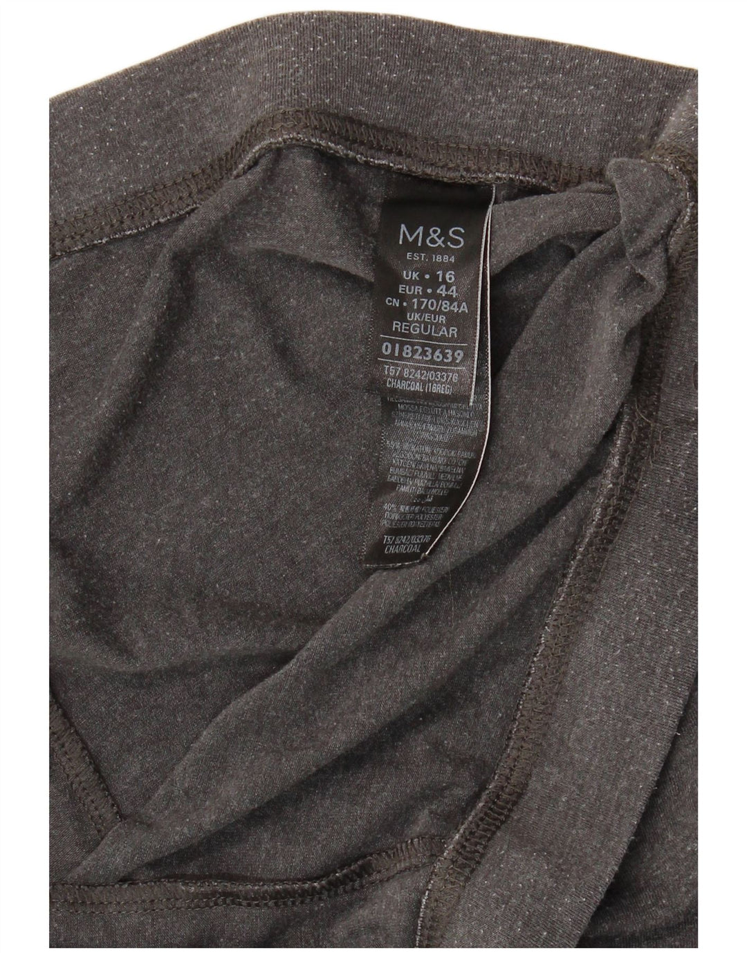 Marks & Spencer Womens Crop Leggings UK 16 Large Grey Cotton