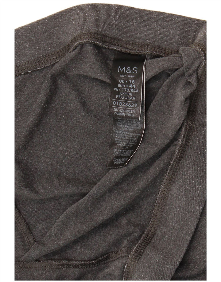 Marks & Spencer Womens Crop Leggings UK 16 Large Grey Cotton