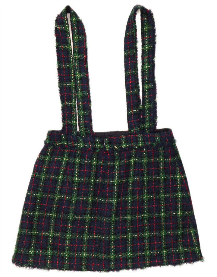 Zara Damebukser Nederdel Large W34 Navy Blue Check