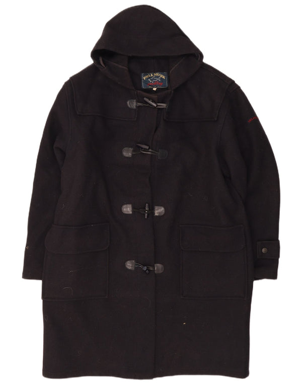 Paul & Shark Herre Yachting Hooded Duffle Coat UK 40 Large Navy Blue Wool