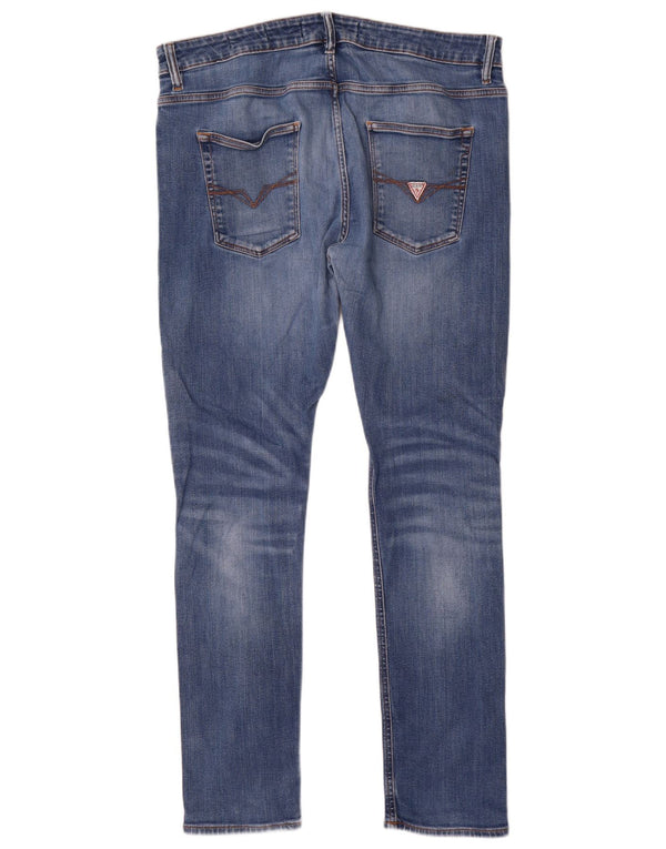 Guess Herre Chris Super Skinny Jeans W38 L32 Blå Bomuld