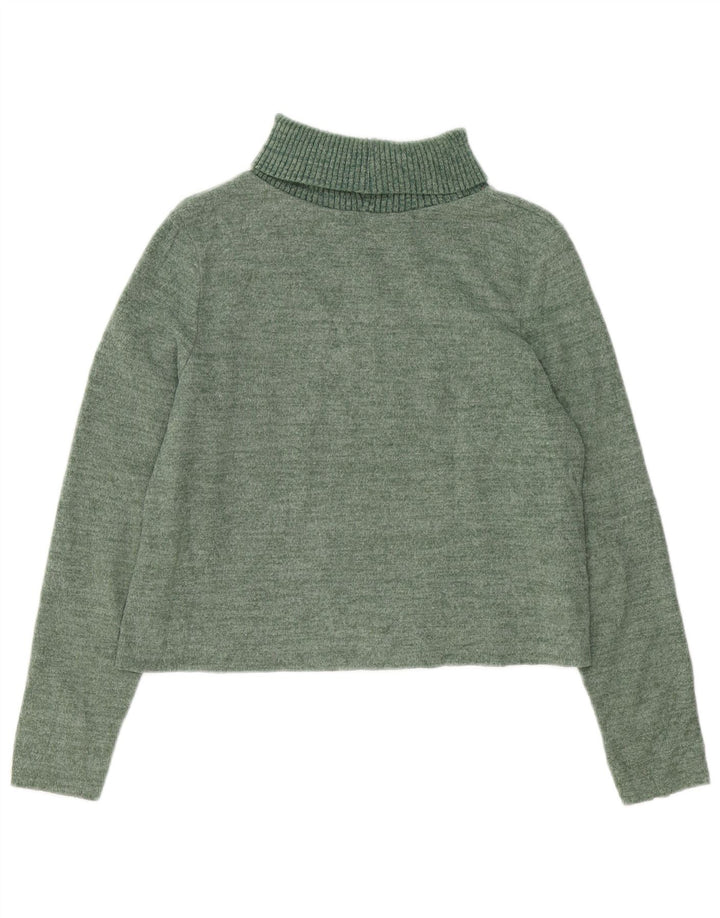 Zara Dame Rullehals Sweater UK 16 Stor Grøn