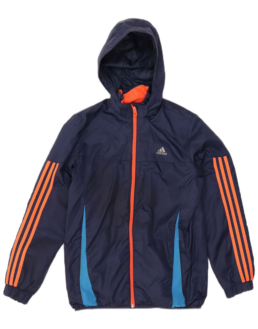 ADIDAS Windbreaker-jakke med hætte til piger 13-14 år Navy Blue Colourblock