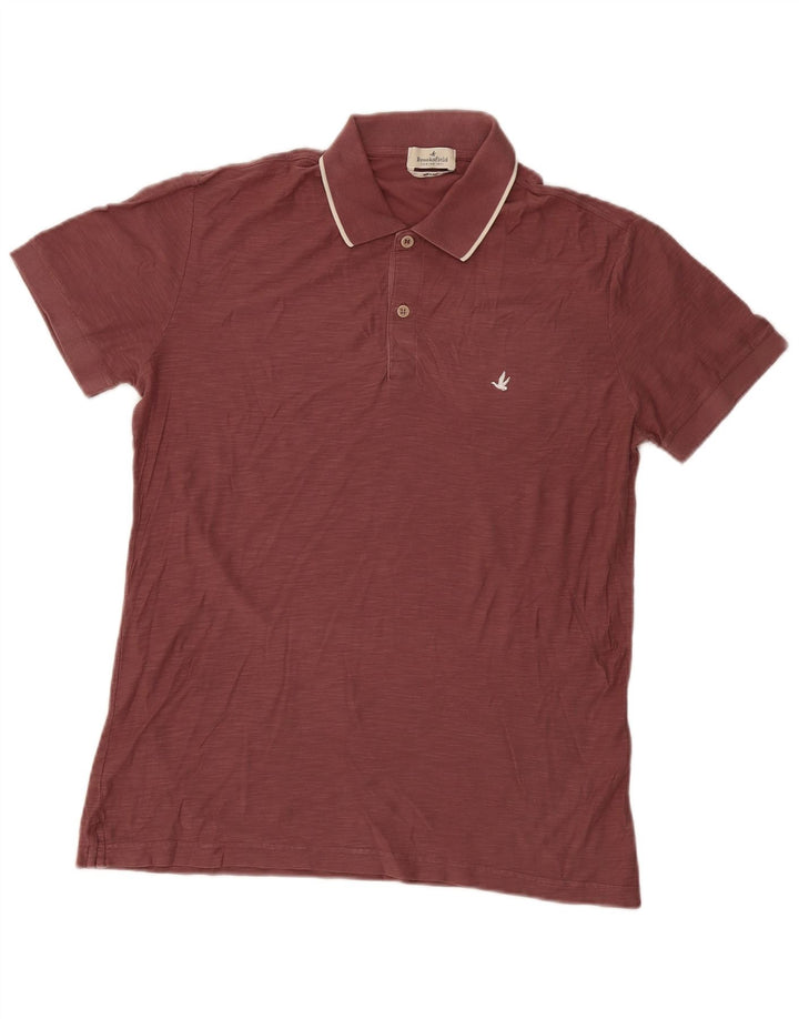 Brooksfield Poloshirt til mænd IT 52 Large Maroon Bomuld Classic