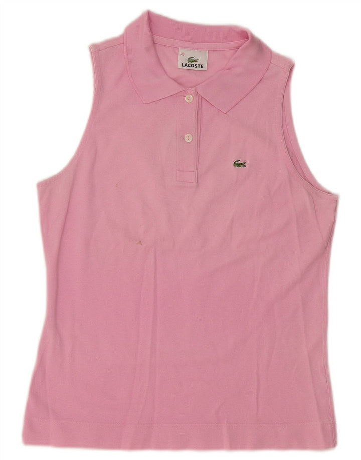 Lacoste Dame ærmeløs polo shirt størrelse 40 Medium Pink Bomuld