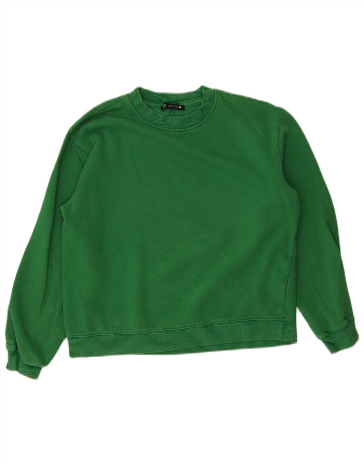 Zara Dame Sweatshirt Jumper UK 10 Lille Grøn