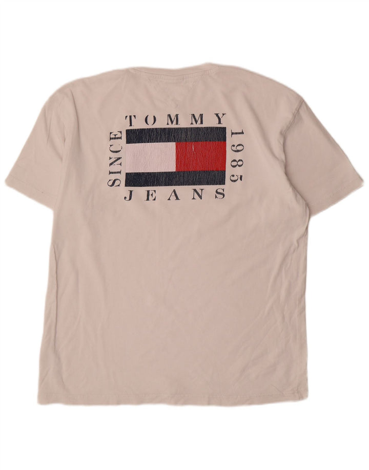 Tommy Hilfiger Herre Grafisk T-Shirt Top Stor Hvid Bomuld