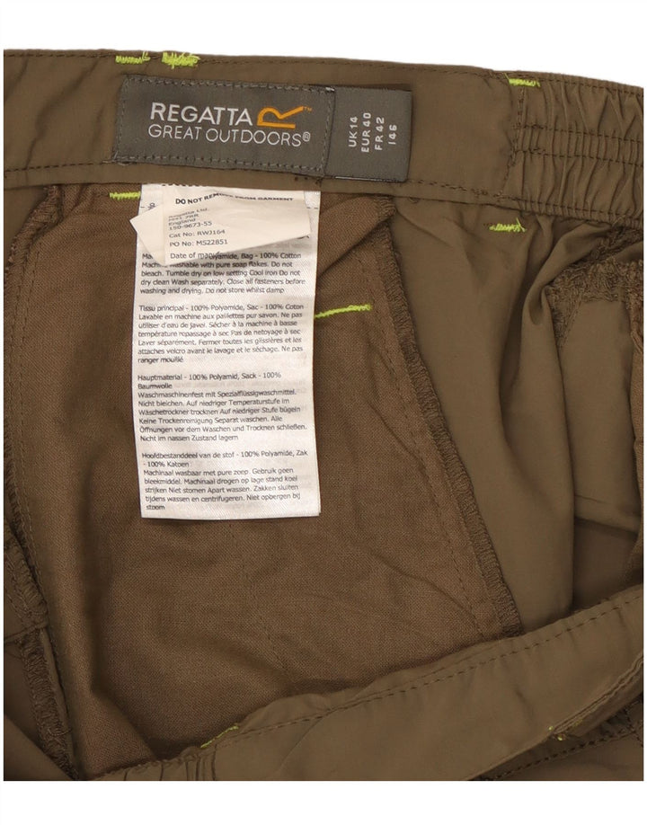 Regatta Dame Capri Bukser UK 14 Large W32 L19 Khaki Polyester