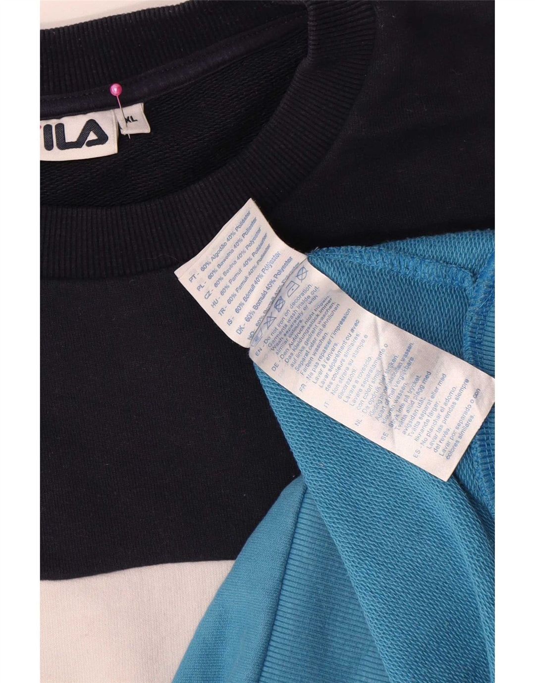 Fila Herre grafisk sweatshirt Jumper XL Flerfarvet Colourblock Bomuld