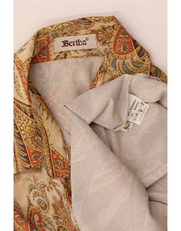 Vintage dameskjorte IT 50 XL Beige Paisley Polyester