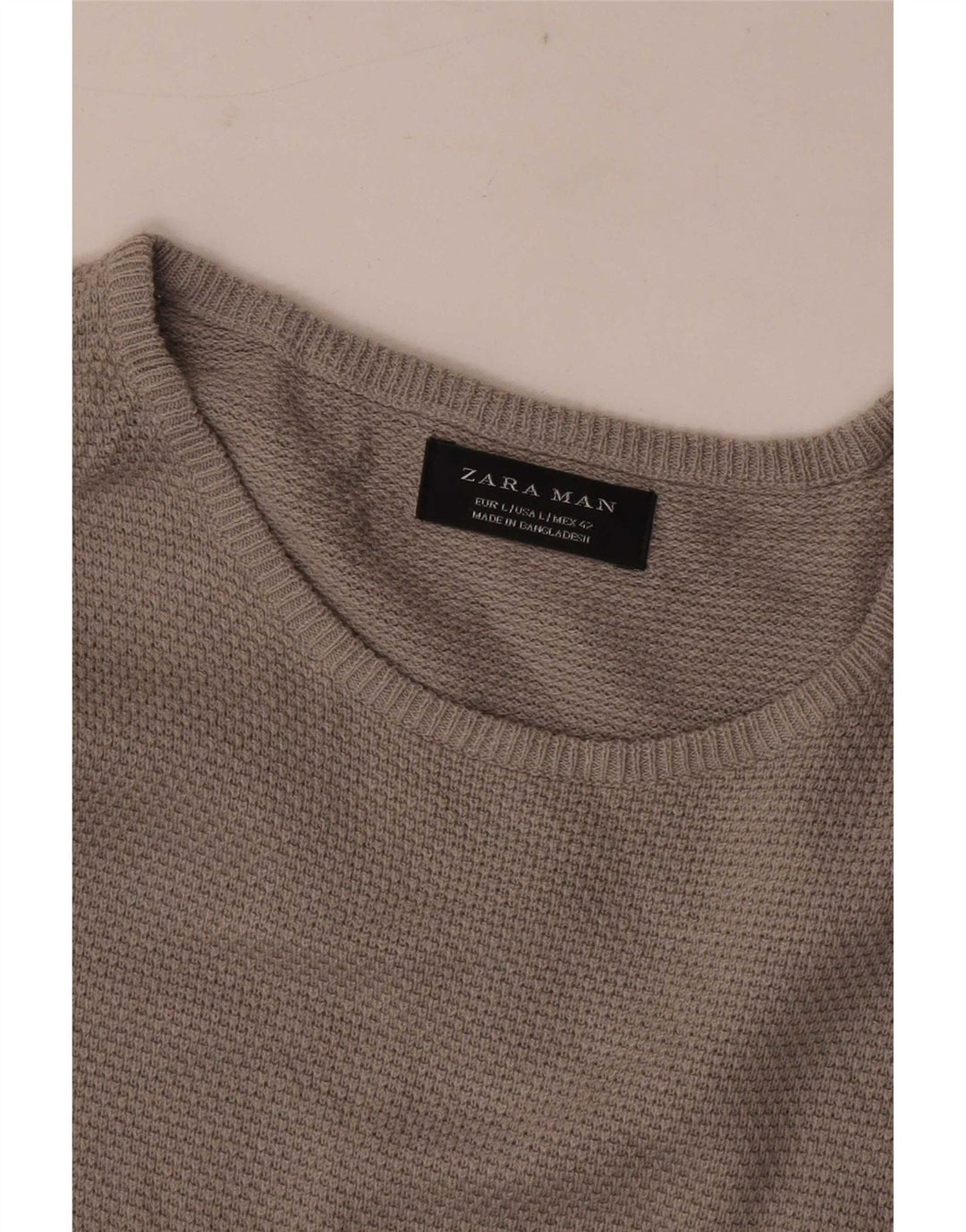 Zara Herre Boat Neck Jumper Sweater Stor Grå