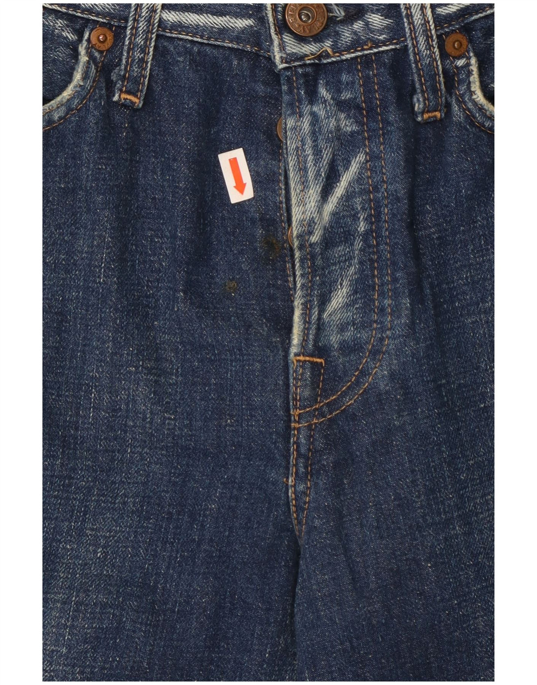 Replay Dame Straight Jeans W29 L32 Marineblå Bomuld