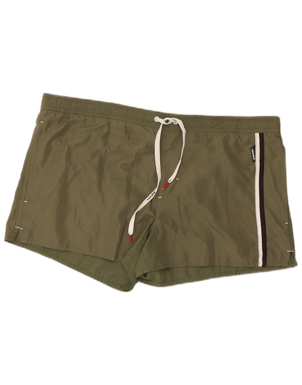 Diesel Badeshorts til mænd XL Khaki stribet polyester