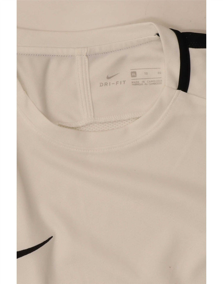 Nike Herre Dri Fit T-Shirt Top XL Hvid Colourblock