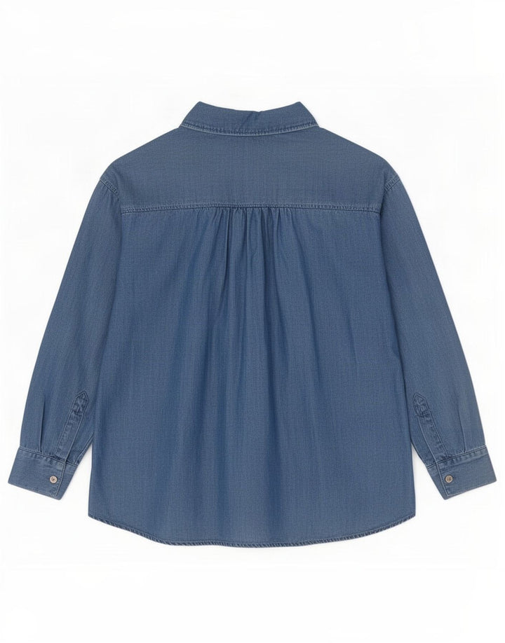 Zara Dame Oversized Skjorte UK 10 Lille Blå