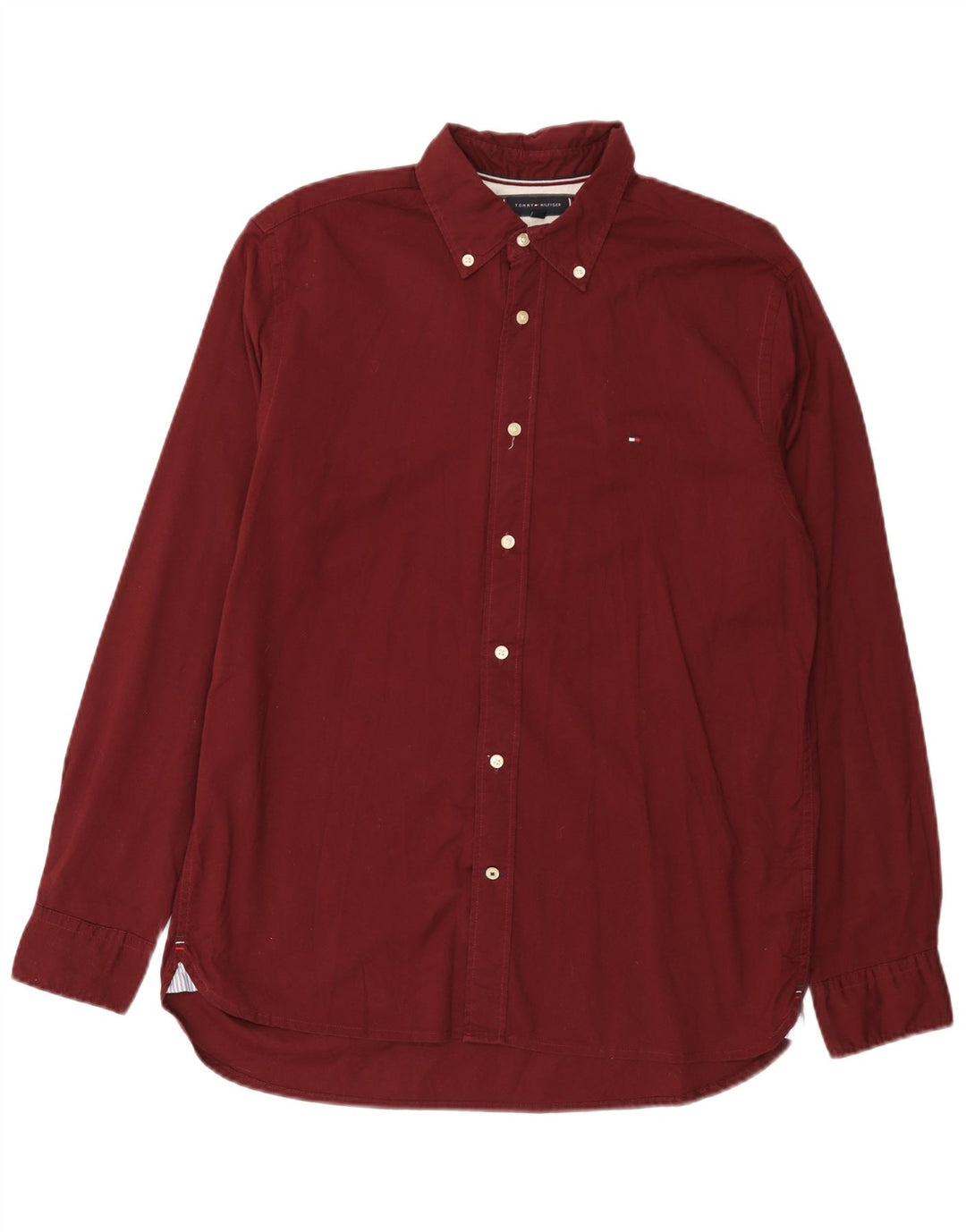 Tommy Hilfiger Herre Regular Fit skjorte Medium Bourgogne bomuld