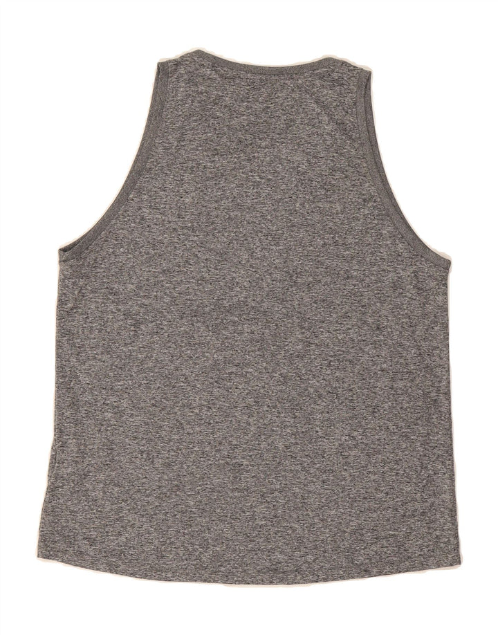 NIKE Womens Dri Fit Vest Top UK 14 Medium Grey Flecked Polyester Vintage Nike and Second-Hand Nike from Messina Hembry 