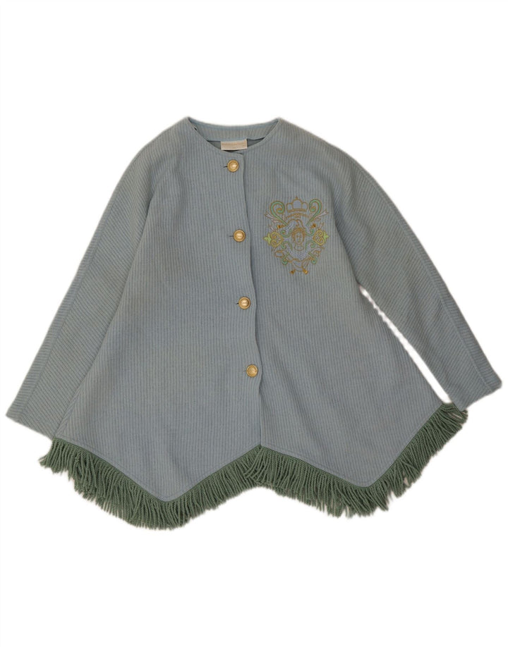Roccobarocco Dame Grafisk Asymmetrisk Cardigan Sweater IT 46 Stor Blå