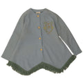 Roccobarocco Dame Grafisk Asymmetrisk Cardigan Sweater IT 46 Stor Blå