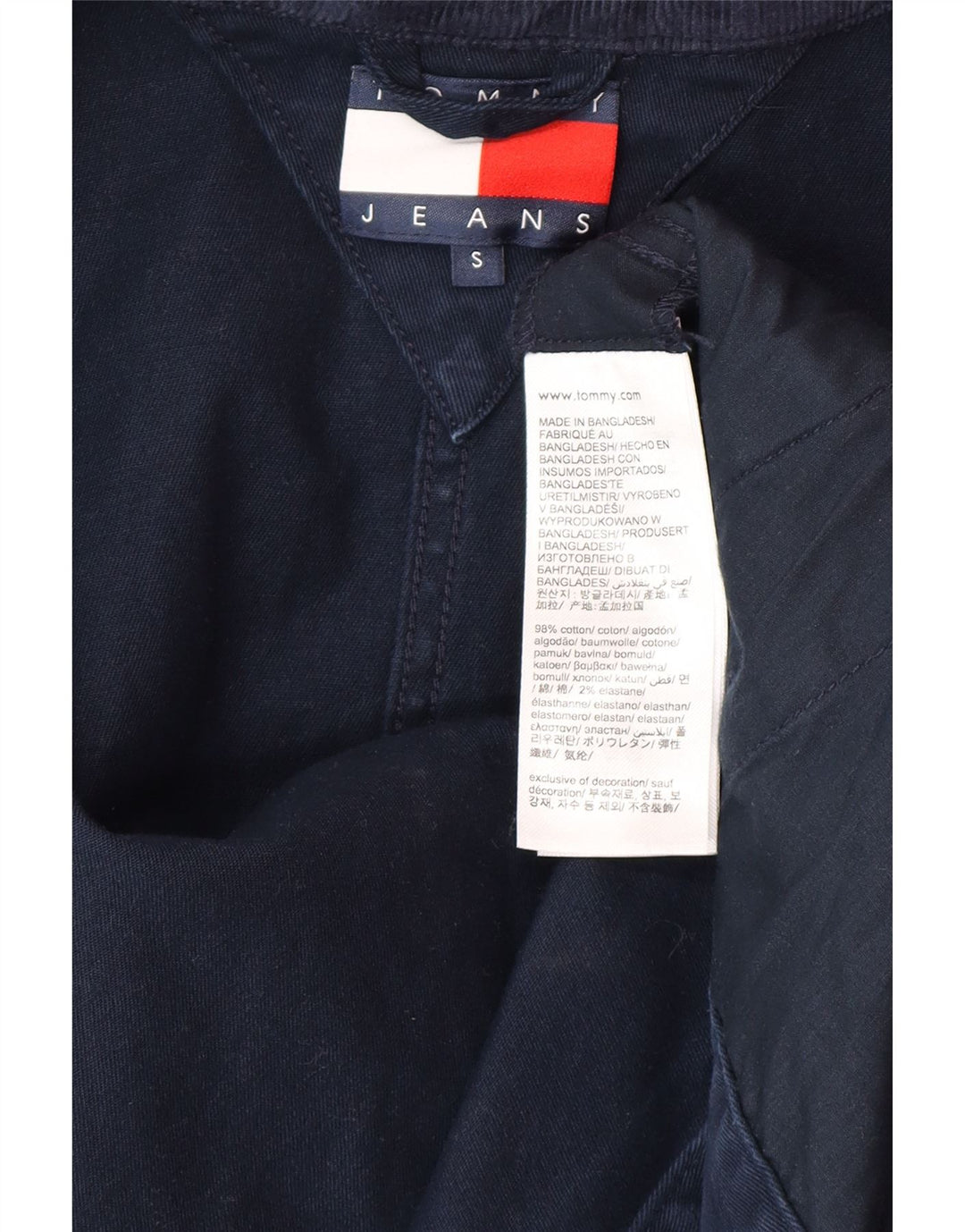 Tommy Hilfiger Herre Bomber Jacket UK 36 Small Navy Blue Cotton